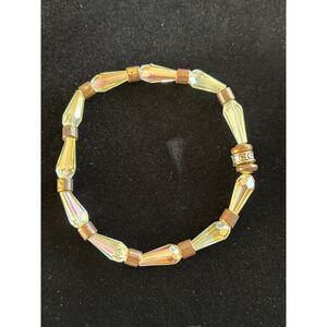 Chavez for Charity CFC Crystal Stretch Bracelet Faceted Drop Beads Boho Jewelry